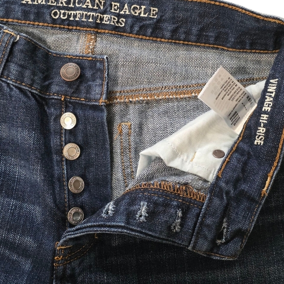 American Eagle Outfitters Women's High Rise Dark Blue Jeans - Picture 4 of 4